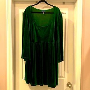 ModCloth Green Velvet Scoop Neck Dress 3X